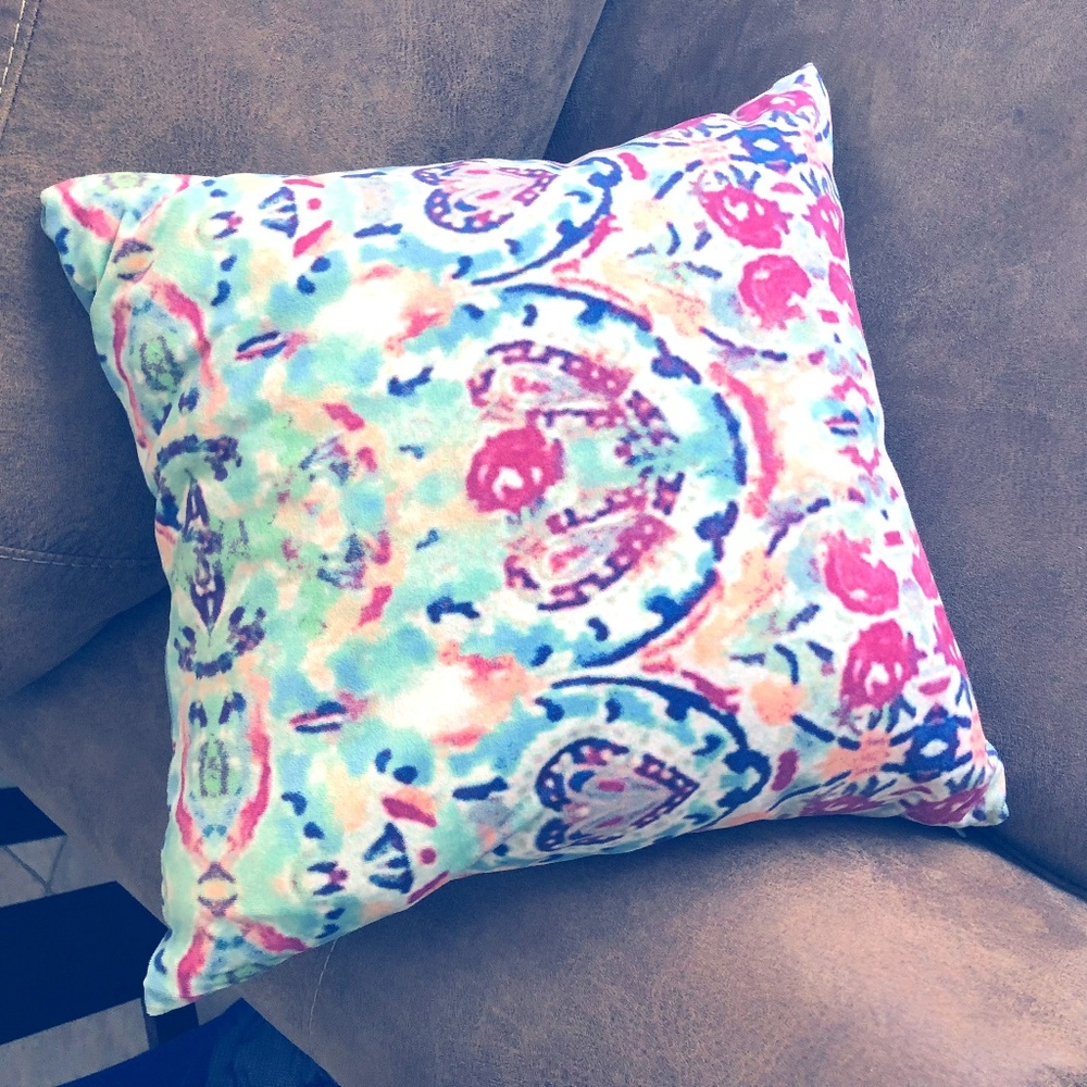 💥💥Velvet Floral Down Pillow with Satin Backing